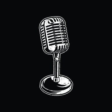 Microphone artwork illustration design logo