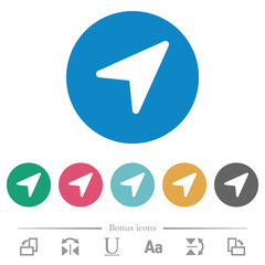 Direction arrow solid flat round icons