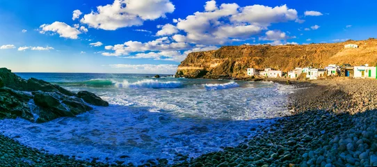 Gardinen Beautiful nature and sea of Fuerteventura island. Traditional fishing village Puertito de los Molinos. Canary islands © Freesurf
