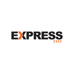 Express logistic text logo design template