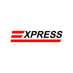 Express logistic text logo design template