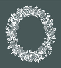 lace flowers frame decoration element