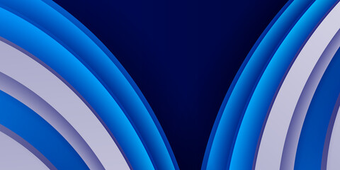 Paper layer circle blue abstract background. Curves and lines use for banner, cover, poster, wallpaper, design with space for text. 