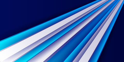 Modern 3d blue abstract background with blue white line stripes. Abstract geometric blue and white color background. Vector, illustration. 