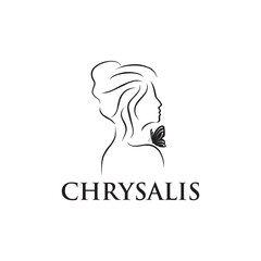 Chrysalist woman logo design template