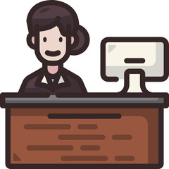 receptionist line icon