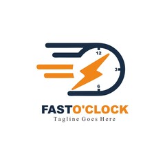 Fast Clock energy icon illustration design template on white backgrou