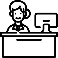 receptionist line icon