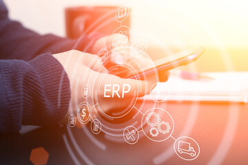 erp cloud software for management and marketing operations, strategy of planning resources and development