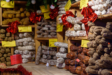Sausage stall in Christmas market