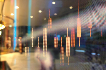 Forex market background, trading on the currency market Forex. Currency exchange rate for world currency: US Dollar, Euro, Frank, Yen. Financial, money, global finance, stock market background.	
