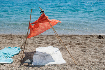 It Takes some Shade on the Beach. Himarë, Albania