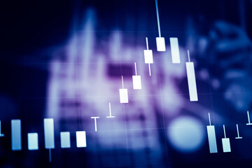 Forex market background, trading on the currency market Forex. Currency exchange rate for world currency: US Dollar, Euro, Frank, Yen. Financial, money, global finance, stock market background.	
