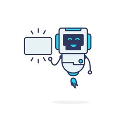 Laugh cute character with white board simple illustration mascot logo