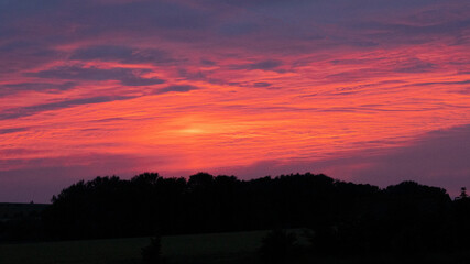 Fototapeta na wymiar sunset over Windmill hill Wiltshire