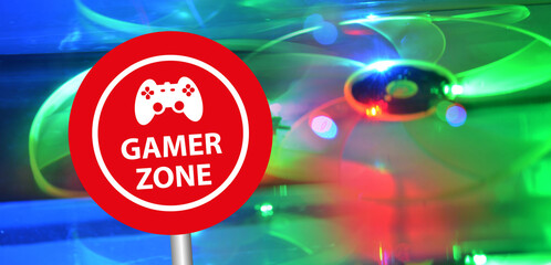 gamer zone sign	