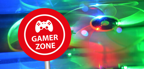 Fototapeta premium gamer zone sign 
