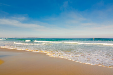 Fototapeta na wymiar Heavenly beach with beautiful blue sky.