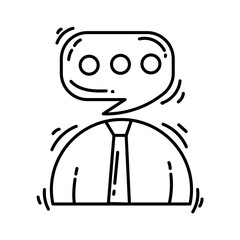 E-commerce comments icon. hand drawn icon set, outline black, doodle icon, vector icon