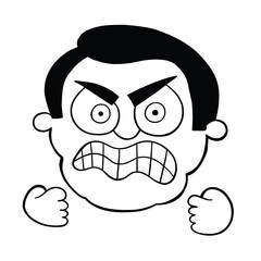 Fototapeta premium Cartoon man is very angry, vector illustration