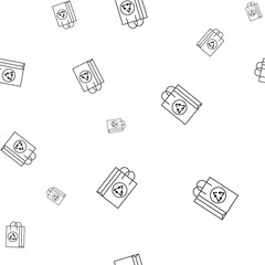 Eco friendly paper bag seamless pattern isolated