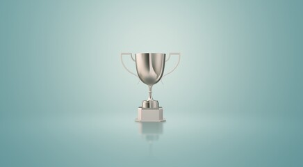 Champion trophy isolated. Vector realistic 3d illustration