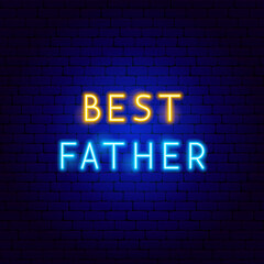 Best Father Neon Text