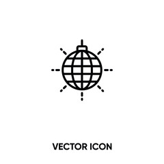 Disco ball vector icon . Modern, simple flat vector illustration for website or mobile app.Disco symbol, logo illustration. Pixel perfect vector graphics	