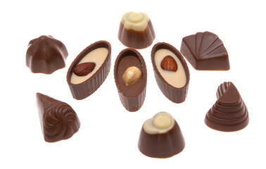 chocolate candies isolated