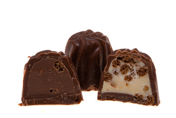 chocolate candies isolated