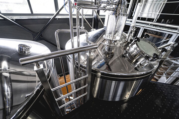 Craft beer brewing equipment in privat brewery