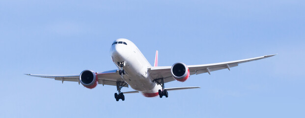 passenger plane lands at airport