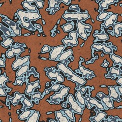 Seamless funky grungy pattern motif for print. High quality illustration. Non print of weird textured dabs of color on paper texture. For surface design printing or any sort.