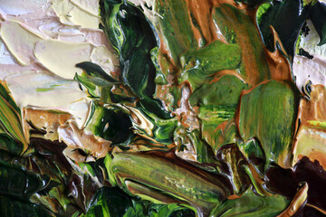 multicolored brushstrokes on the artist's canvas 