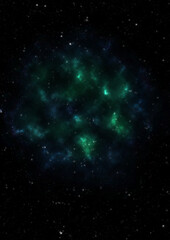 Being shone nebula. 3D rendering