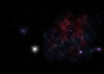 Small part of an infinite star field. 3D rendering