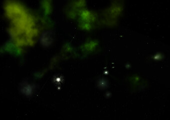 Star field in space and a nebulae. 3D rendering