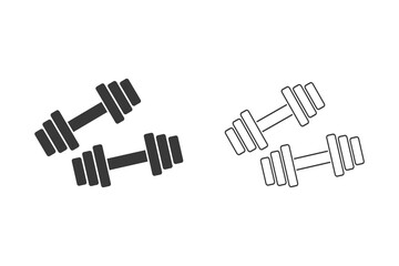 Dumbbells icon set isolated on white background vector