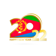 Year 2022 with Eritrea Flag pattern. Happy New Year Design.