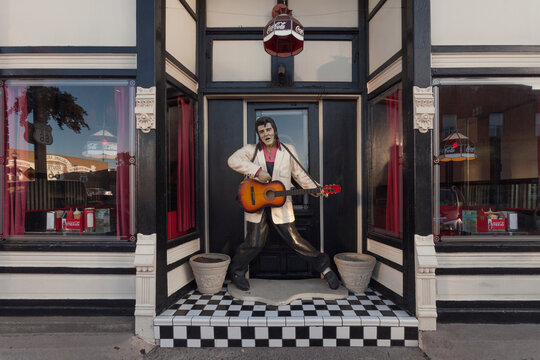 Williams, Arizona, USA: May 2014: Street scene with souvenir shops in Williams, one of the cities on the famous route 66