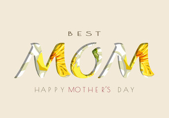 Mums, Mother's Day Flower Text Banner Greeting Card Background