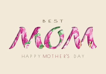 Mums, Mother's Day Flower Text Banner Greeting Card Background