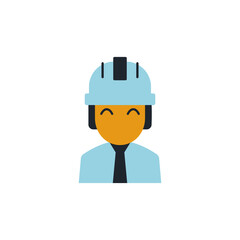 Construction engineer worker icon in color icon, isolated on white background 