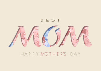 Mums, Mother's Day Flower Text Banner Greeting Card Background