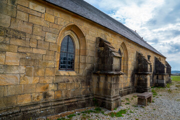 Fototapeta na wymiar Murs de la Chapelle de Notre-Dame-de-Rocamadour, La Tour Vauban, Le Sillon, Camaret-sur-Mer, Crozon