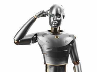 artificial intelligence robot or cyborg analyze