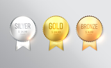 Label design, badge set with gold