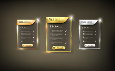 Button web price table pack 10