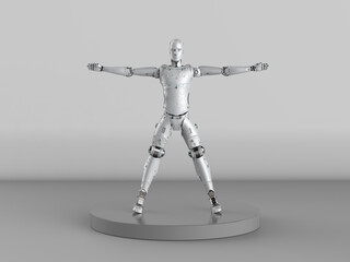 cyborg stand on stage