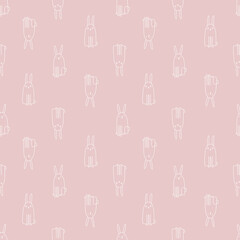 Seamless pattern with cute hand drawn bunnies. Creative childish background. Perfect for kids apparel,fabric, textile, nursery, wrapping. Vector Illustration children's pattern from the hare